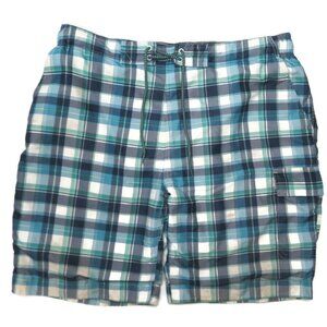 Cedarwood State Board Shorts Mens XL Lined Swim Swimsuit Blue Plaid‎